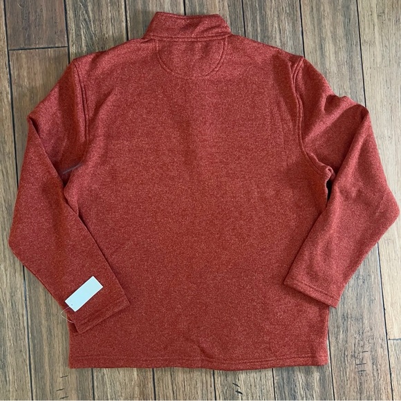 NWT Izod Men’s Pullover Quarter Zip Fleece Top Burnt Orange Large Autumn - Picture 9 of 10